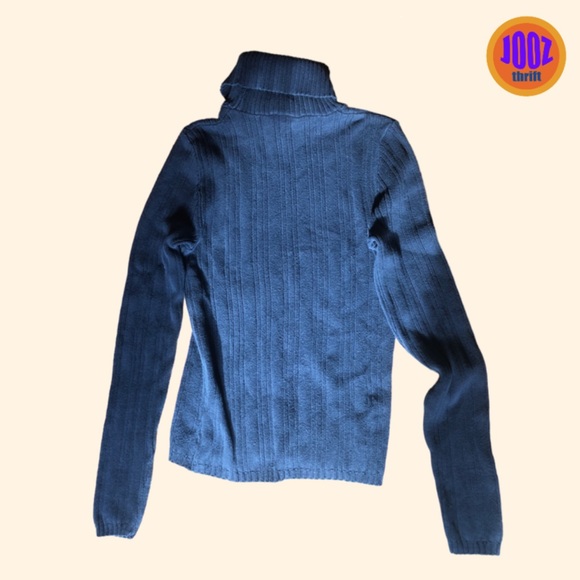 Dynamite turtleneck dark blue, marine blue slim cut stretch vintage size S small - Picture 2 of 9